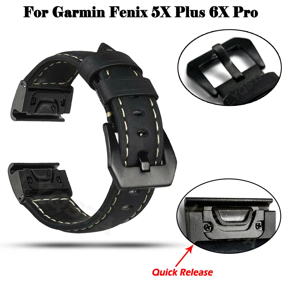 

26mm Smart Watch Band Straps For Garmin Fenix 5X Plus 6X Pro 3 3HR Quick Release Strap Silicone Bracelet Accessories Watchband