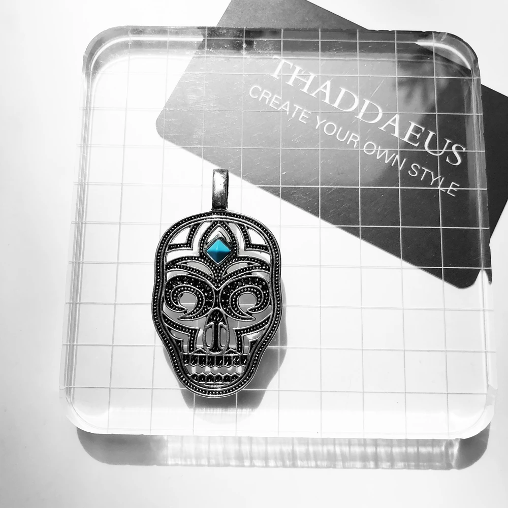 Кулон в виде черепа с синей ПАВЕ ювелирные изделия из серебра 2018 пробы