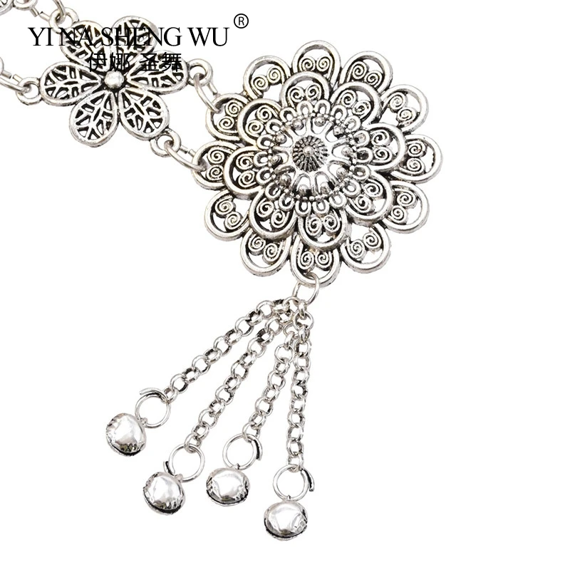 

Vintage Belly Dance Waist Chains for Women Bohemian Carved Flower Bell Pendant Dancing Dress Belt Chains Sexy Lady Body Jewelry