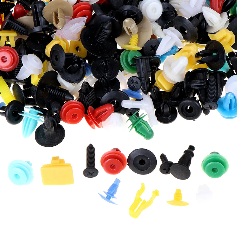 

500pcs High Quality Bumper Fender Trim Plastic Door Panel Rivet Plastic Mixed Auto Car Fastener Clip Car Accessories