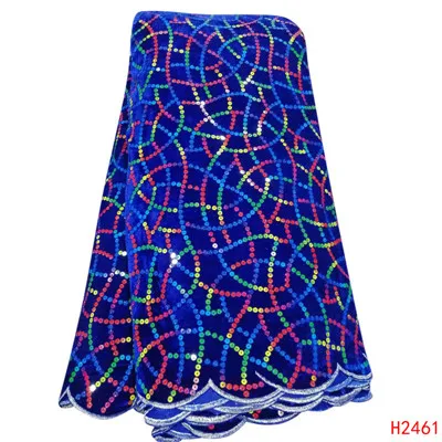 High quality blue Новейшая бархатная блестящая кружевная ткань французская нигерийская кружевная ткань Высокое качество блестящая африканская кружевная ткань для свадьбы - Цвет: High quality blue