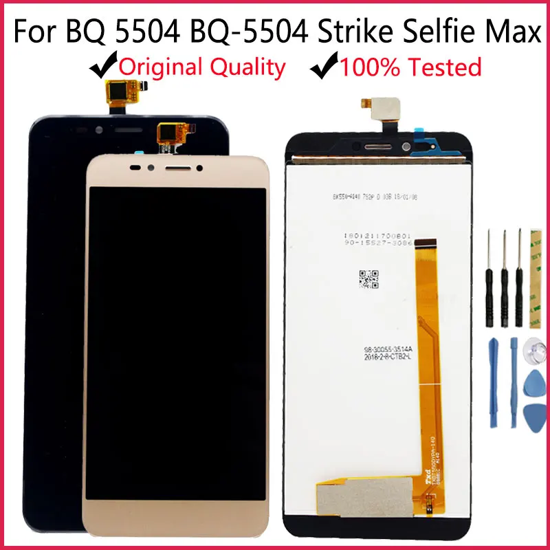 ЖК дисплей для BQ 5504 Дисплей чехол Strike Selfie Max с сенсорным экраном Экран замена