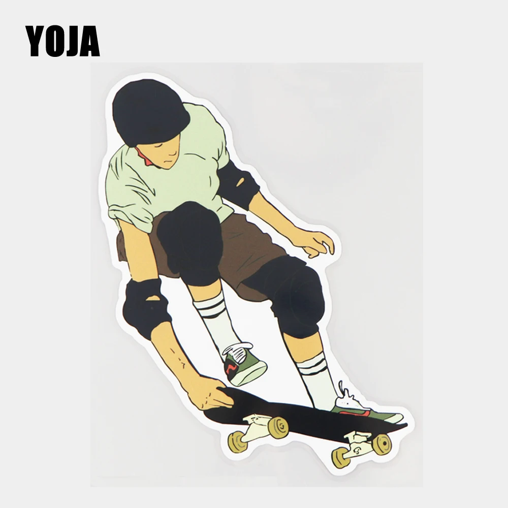 

YOJA 14 × 16,6 см крутой Мальчик Скейтбординг декоративная Автомобильная наклейка оригинальная деталь