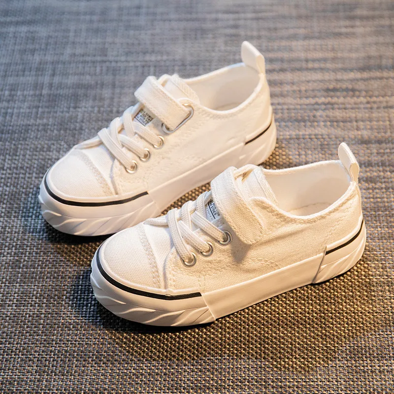 

Парусиновая обувь для детей, Новинка осени 2020, тканевые туфли для девочек и мальчиков, модные детские туфли для доски, Белая обувь