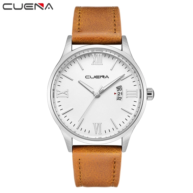 

CUENA New Sport Men Watch Leather Creative Quartz Watches Mens Watches Clock Hour Army Military Wristwatches Relogio Masculino