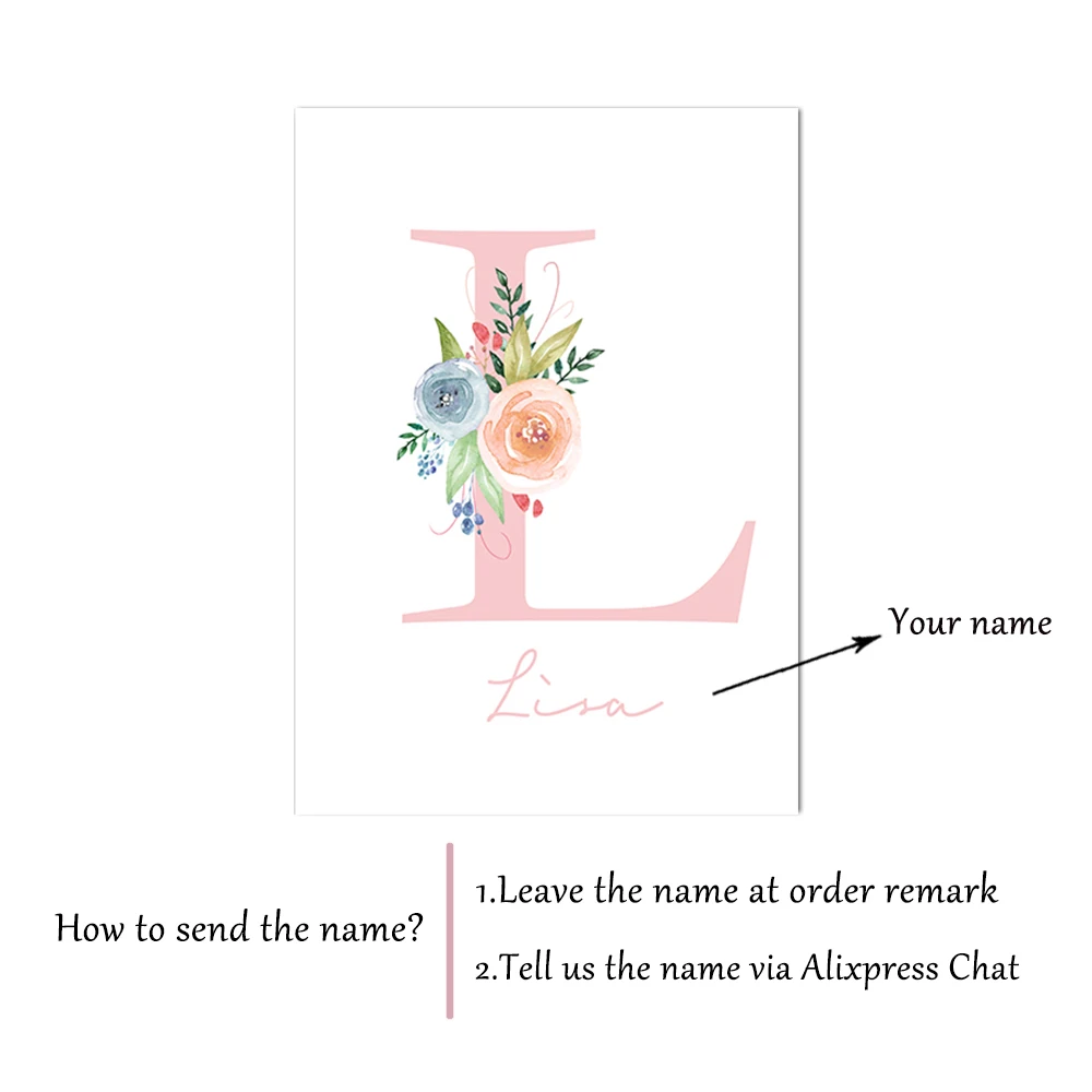 Настенный постер с именем на заказ Настенная картина розового сердца постеры