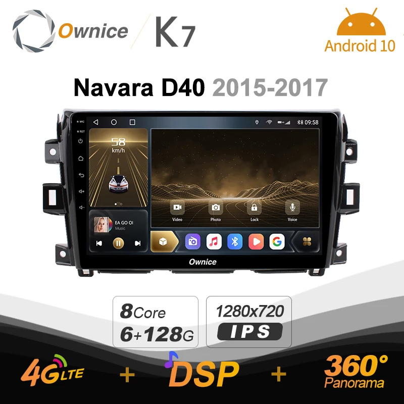 

Ownice K7 6G+128G Ownice Android 10.0 Car Radio for Nissan Navara D40 2015 - 2017 GPS 2din 4G LTE 5G Wifi autoradio 360 SPDIF