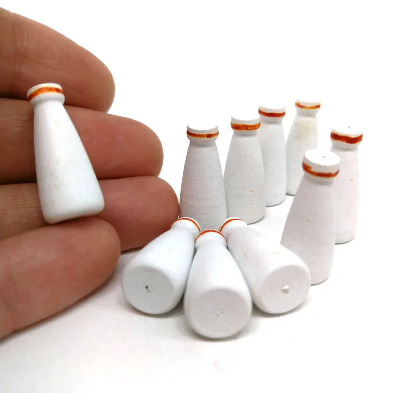 

Wooden Milk Bottle Model Vegetarian Bottle Dollhouse Breakfast With Food To Play