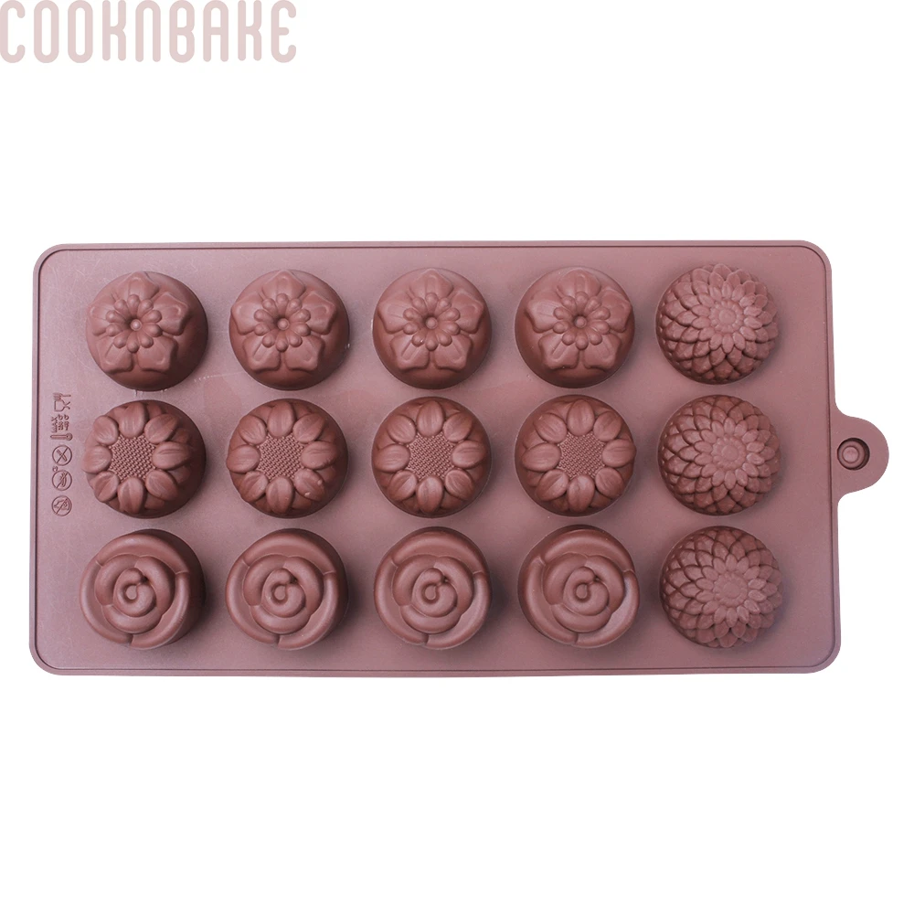 COOKNBAKE цветок силиконовые формы шоколада 15 полости кубика льда конфеты