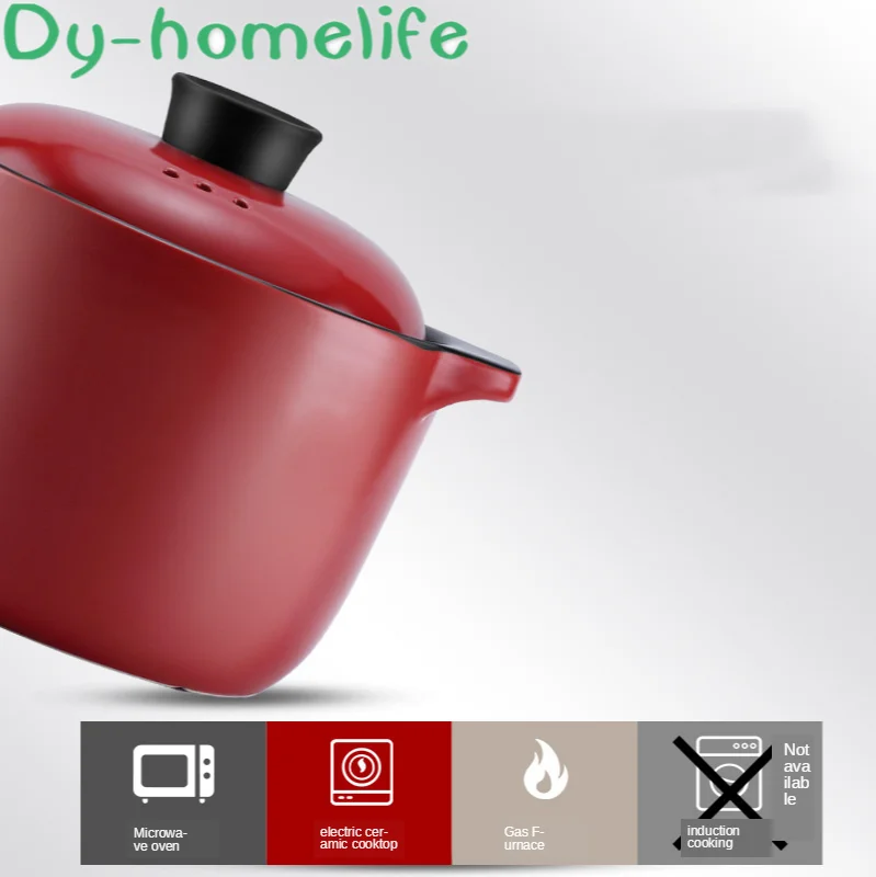 Керамическая кастрюля большого размера китайский красный горшок для супа