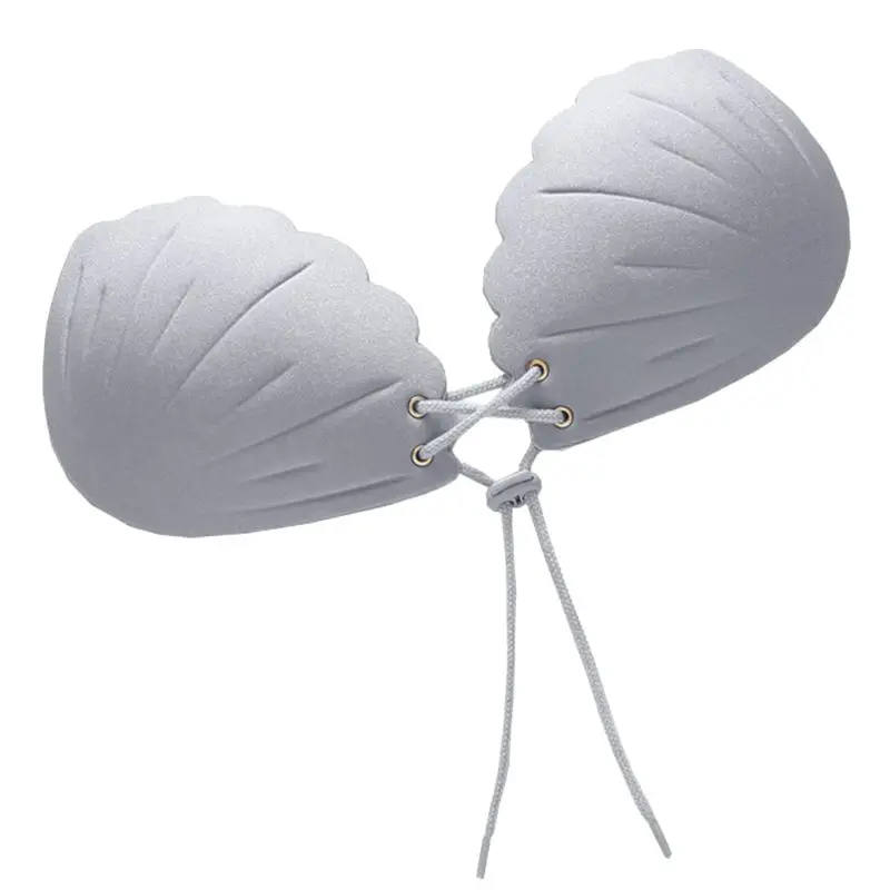 

Q1FA Women Shell-Shaped Nipple Cover Strapless Invisible Silicone Bra Front Closure/Bandage Sticky Push Up Breast Stickers