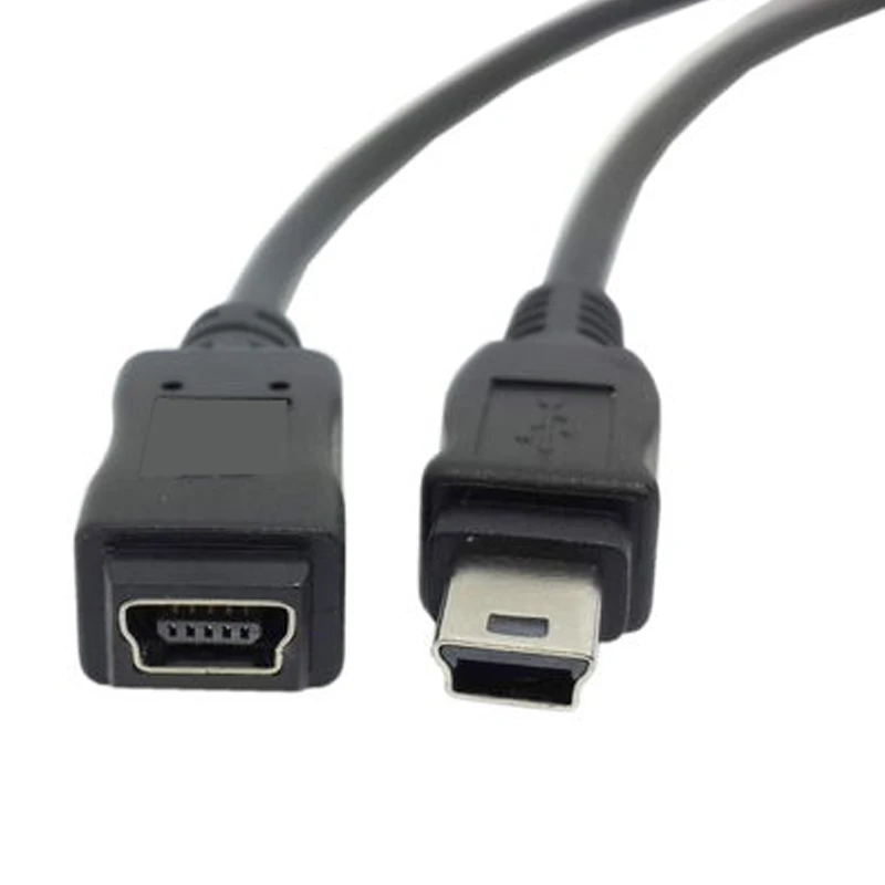 Оптовая продажа черный кабель длиной 0 5 м 1 USB 2 для передачи данных 5-контактный