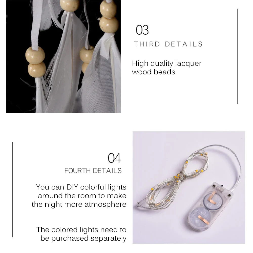 Светодиодный настенный светильник Мечта Чистая ручная работа перо Dream плетеный