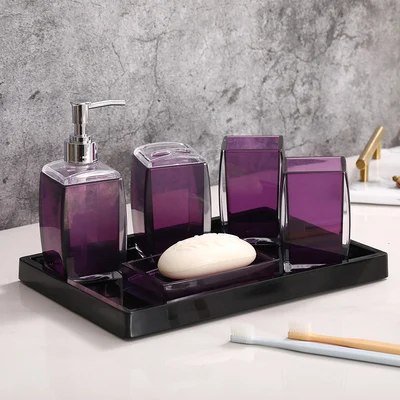 Прозрачные Акриловые аксессуары для ванной набор из шести штук комплект Зубная