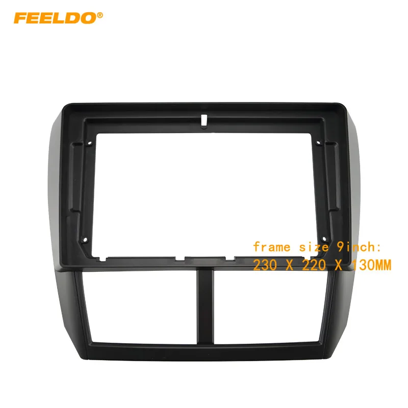 

FEELDO Car 2Din Audio Face Plate Fascia Frame For Subaru Forester 2008 9" Big Screen Radio Stereo Panel Dash Mount Refitting Kit