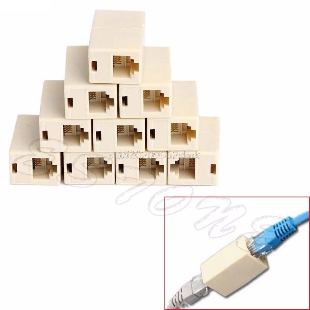 10 шт. RJ45 CAT5 муфта разъем сетевой LAN кабель соединитель расширителя адаптер