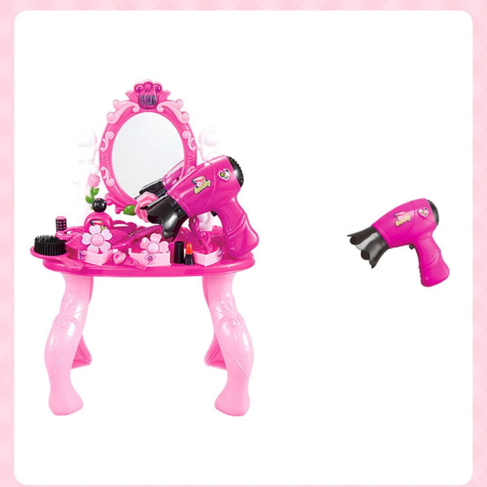 

Girls Beauty Cosmetic Box Dressing Table Set Case Hair Tools Make Gift Sets without Battery(