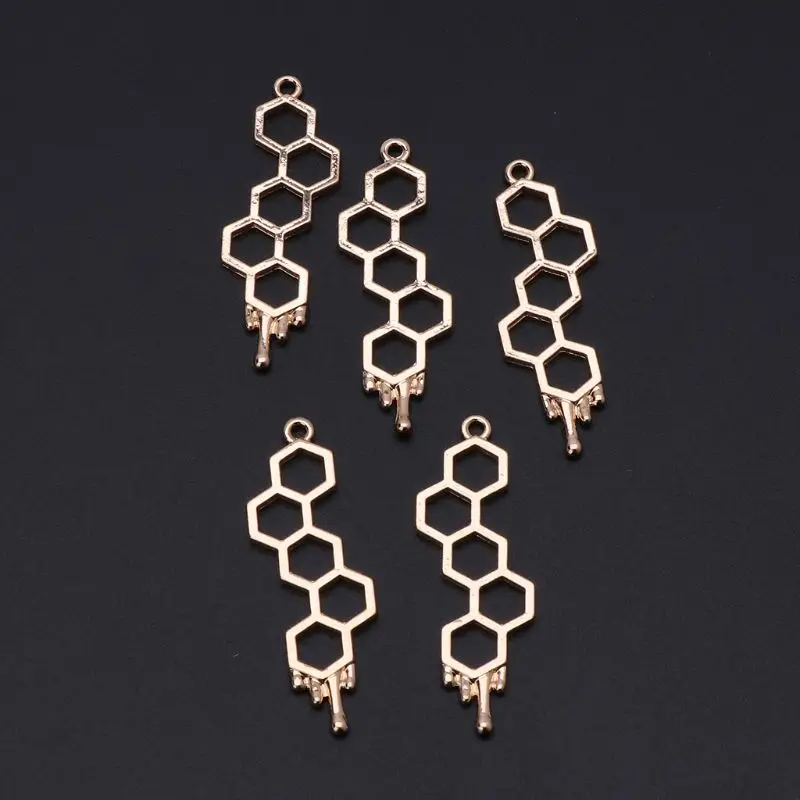 

5Pcs Honeybee Planet UV Frame Pendant Open Bezel Setting UV Resin Jewelry DIY