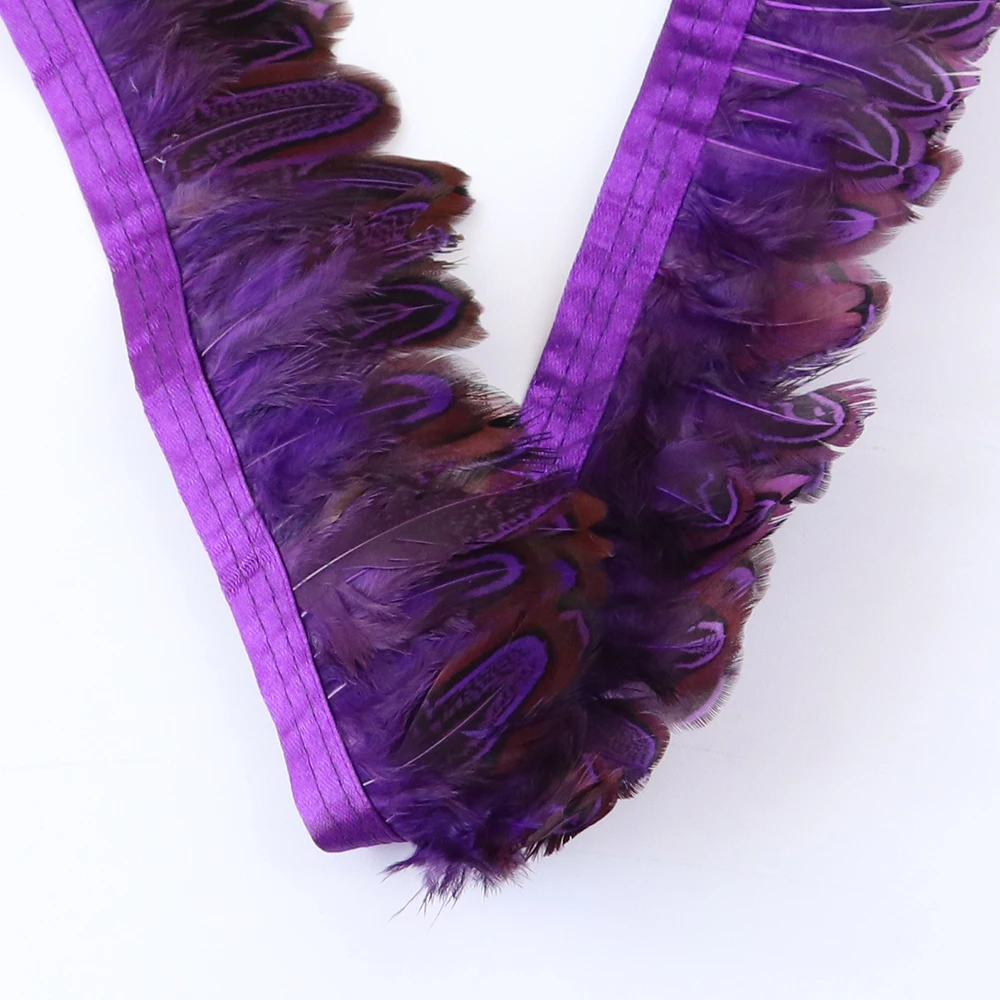 Натуральное петушиное перо 1 метр лента с отделкой 5-8 см бахрома из фазаньского