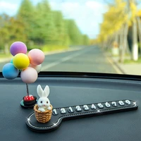 phone number in car temporary stop sign multifunctional cartoon bunny temporary parking card prompt license plate decoration
