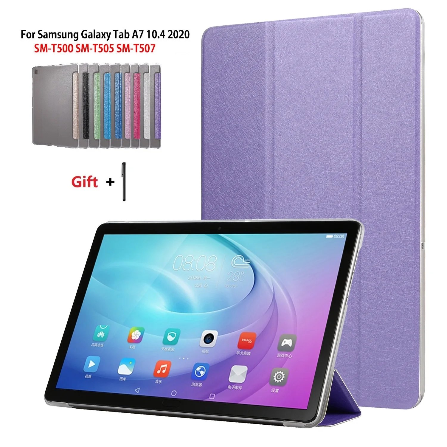 

Tablet Case for Samsung Galaxy Tab A7 10.4 SM-T500/T505 Tri-Fold Stand Cover for Tab A 10.1 T510 T515 Galaxy S6 Lite Case 10.4''