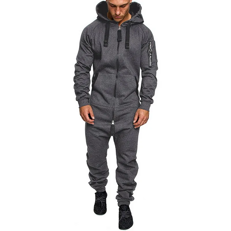 

Jumpsuit Men Pajamas For Men Onesie Adults Winter Homebre Splicing Casual Hoodie Print Zipper Print Sleepwear Hooded Jumpsuits