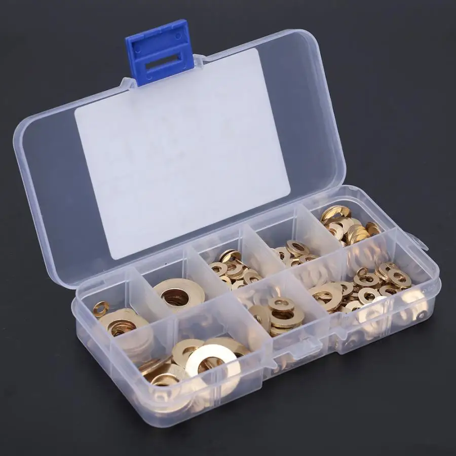 360 шт латунные уплотнительные прокладки кольца металлические плоские набор