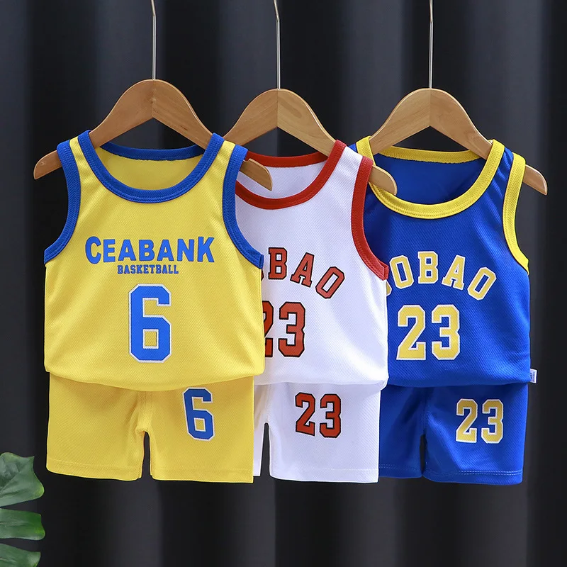 

Summer Toddler Boy Girl Basketball Clothes Kids Printed Vest+Shorts Sets Baby Boy Sport Set Toddler Girl Pajamas Boutique Outfit