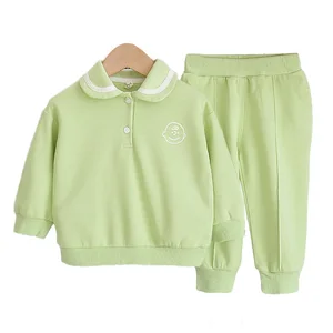 Весенне-осенняя повседневная одежда для маленьких мальчиков и девочек, удобный теплый комплект из 2 предметов, Детская верхняя одежда