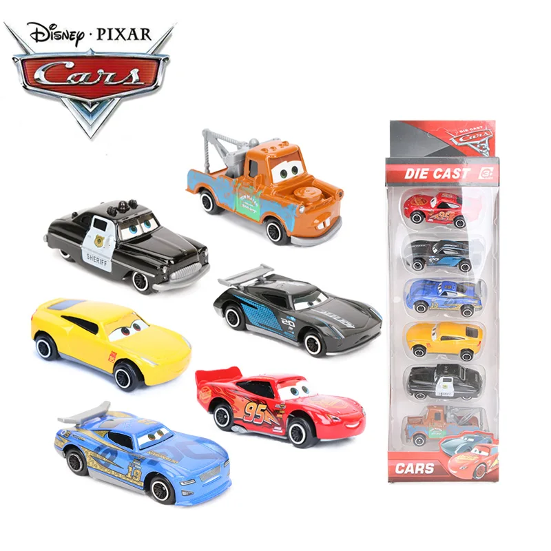 7 см Упаковка из 6 машин Disney Pixar 3 игрушки Mater Lightning McQueen Jackson Storm Cruz Ramirez литая под