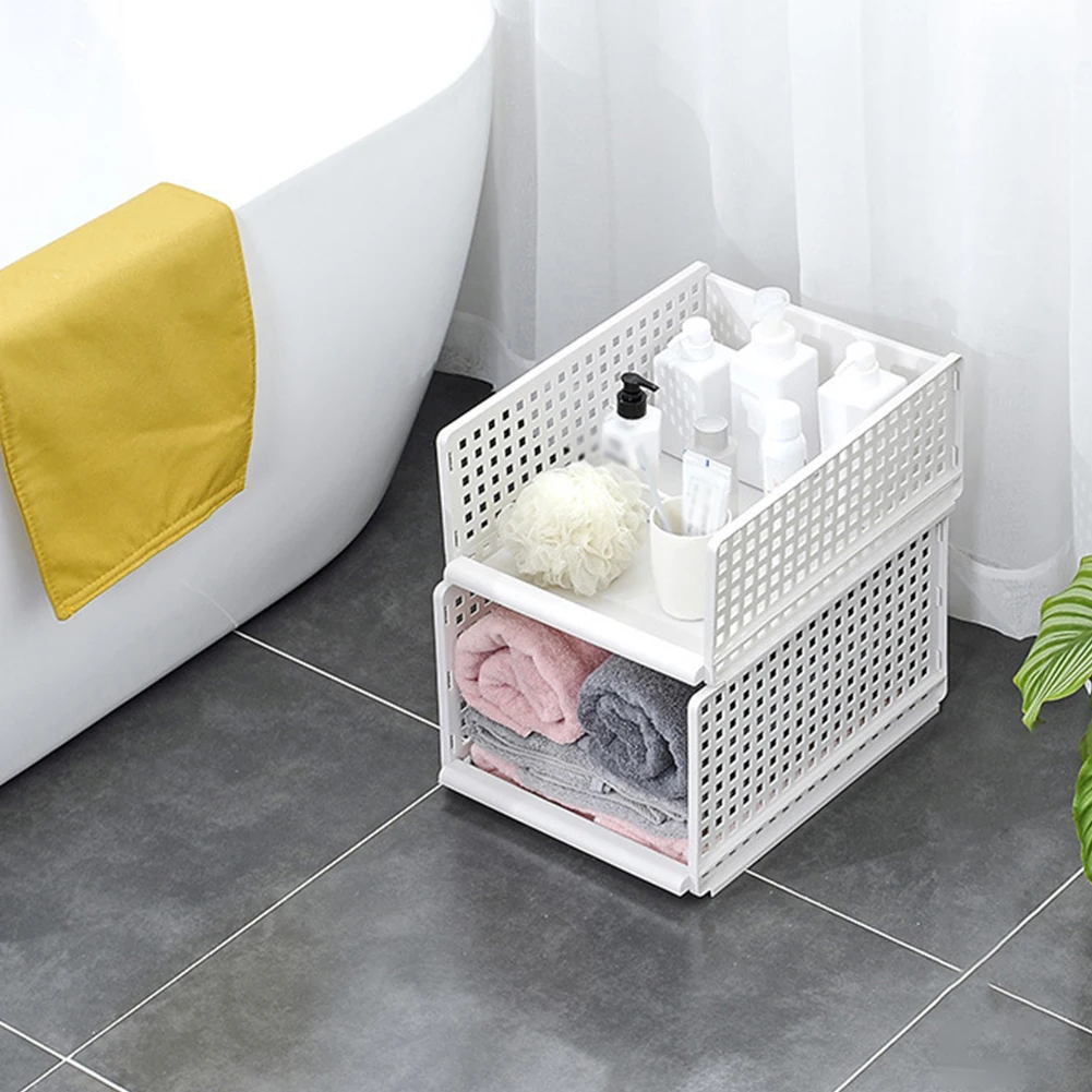 PP Drawer Type Separate Folding Clothes Organizer Sundries Storage Basket Hollowed Out Kitchen Holder Bathroom Bedroom Practical | Дом и сад