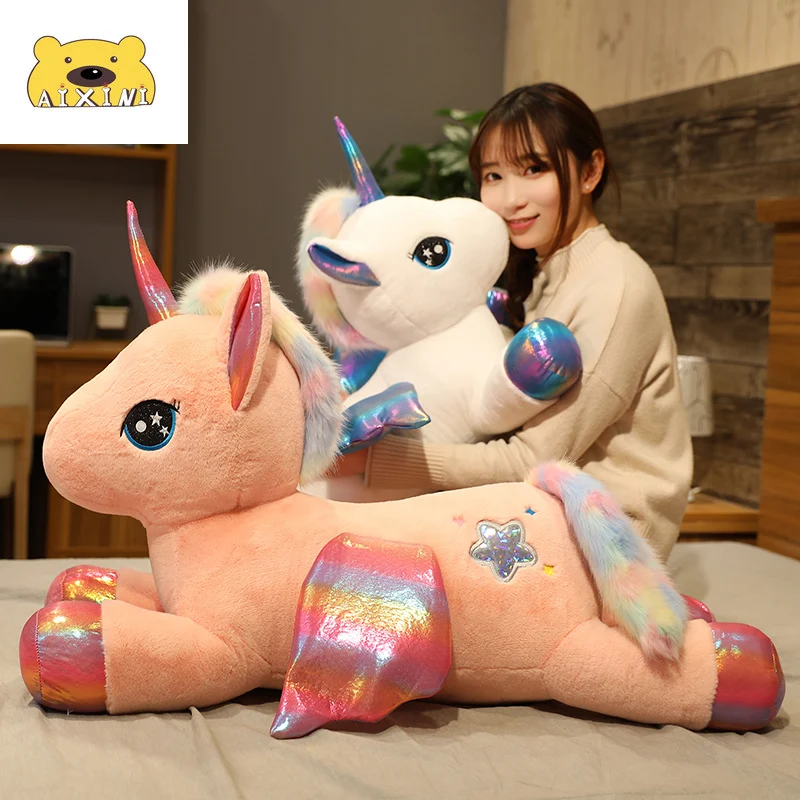 

Unicorn Soft Toy Wings Unicorns Plush Toy Giant Unicorn Stuffed Animals Doll Fluffy Hair Fly Horse Toy for Child Xmas Girls Gift