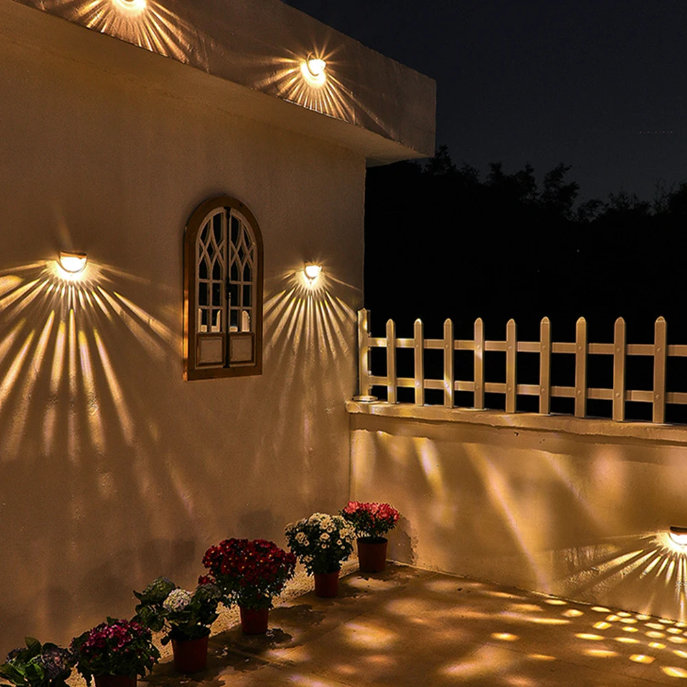 

LED Solar Lights Outdoor Garden Yard Fence Decors Waterproof Semicircle Sensor Wall Lamp Energy Saving Street Night Light