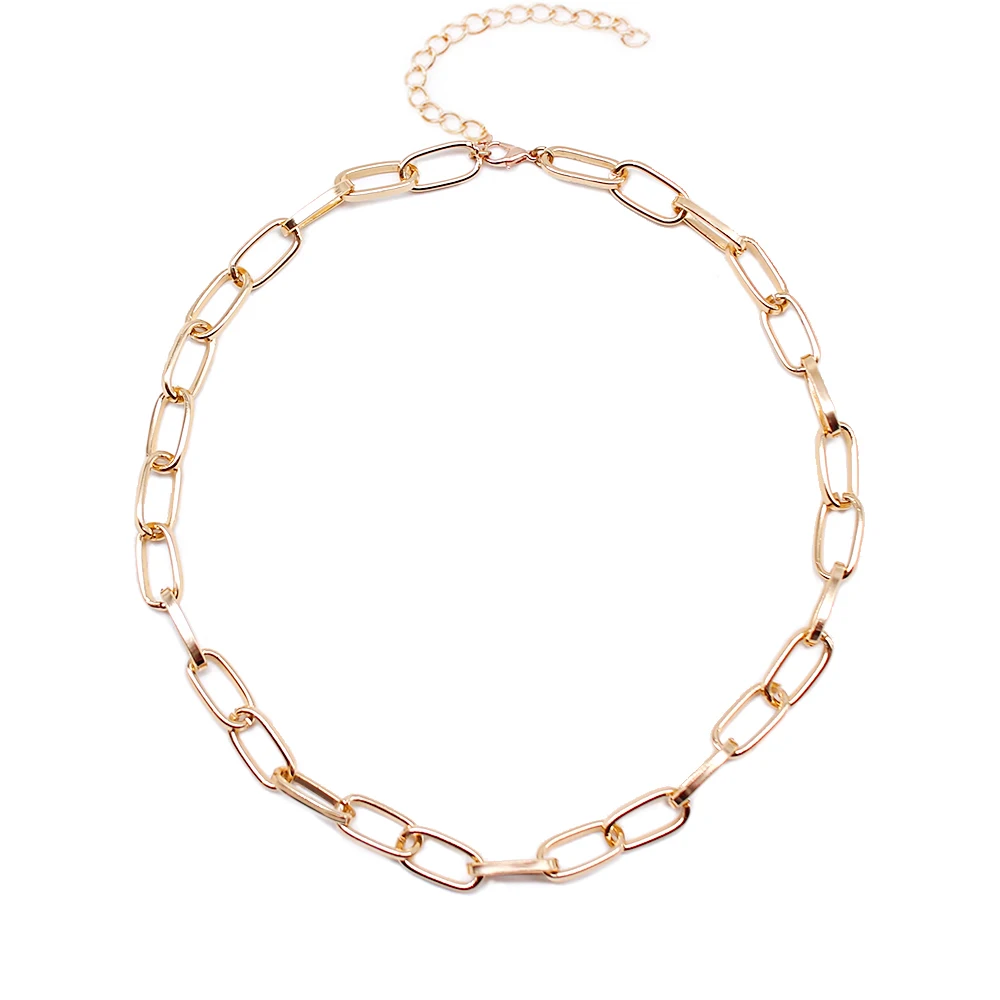

NEW Box Chain Toggle Clasp Gold Necklace Mixed Linked Circle Necklaces For Women Minimalist Choker Necklace Collier Femme Collar