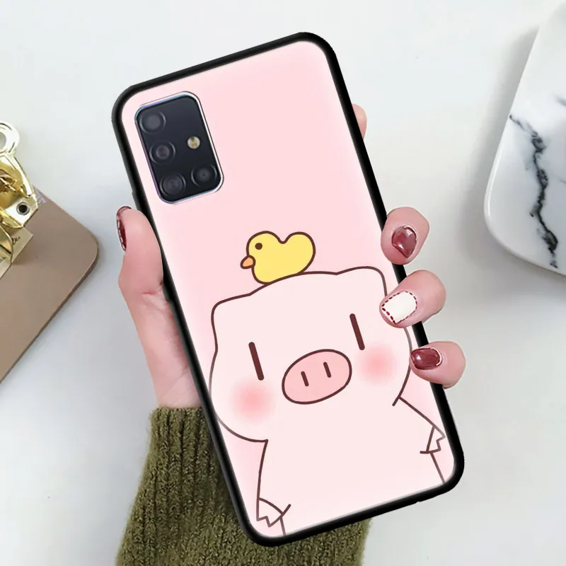 

Funny Pig Case for Samsung Galaxy A51 M31 A71 A21s A91 A41 A31 A11 Soft Kawaii Silicone Phone Fundas M30s M51 M21 F41 A12 Coque