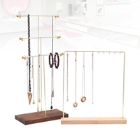 new walnut gold metal 3 tier tabletop 3010 hooks bracelets necklaces jewelry stad necklace organizer display jewelry holder
