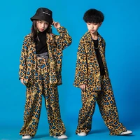 new children hip hop costumes flower leopard suit dancer outfit hip hop dance wear designer clothes singer costume dj ds clothes