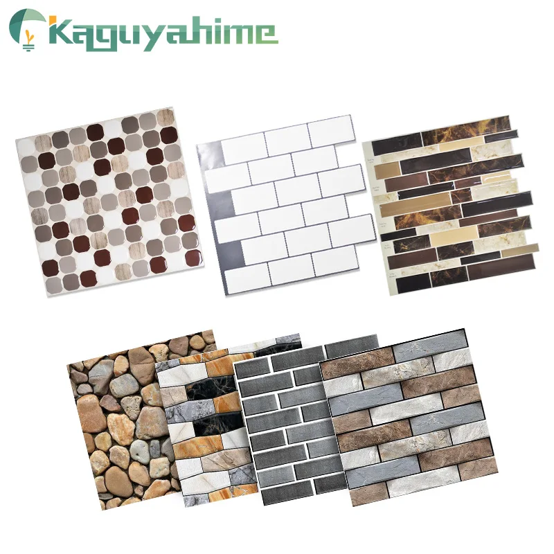 

Kaguyahime 3D DIY Self Adhesive Wall Stickers Waterproof Decor Wallpaper Brick Ceramic Tile Sticker Mosaic Tiles For Living Room