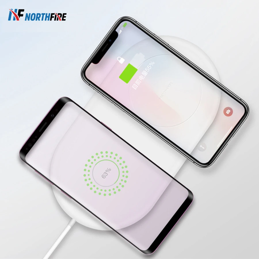 2 in 1 Double 10W Qi Wireless Charger for iPhone X Xs MAX XR 8 plus Fast Charging Samsung S8 S9 Note 9 USB Pad NEW | Мобильные