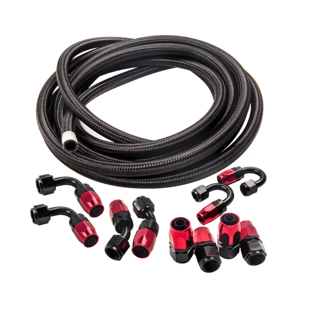 

AN8 AN-8 из нержавеющей стали, Плетеный маслотопливный шланг, фитинг для шланга, комплект адаптеров