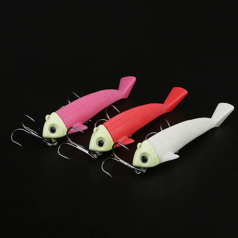 Ardea Silicone Bait jigging slow 3pcs Lead Fish Lure Hook Swimbait Trout Rotate Carp Wobblers Baitfishing Fishing Tackle | Спорт и