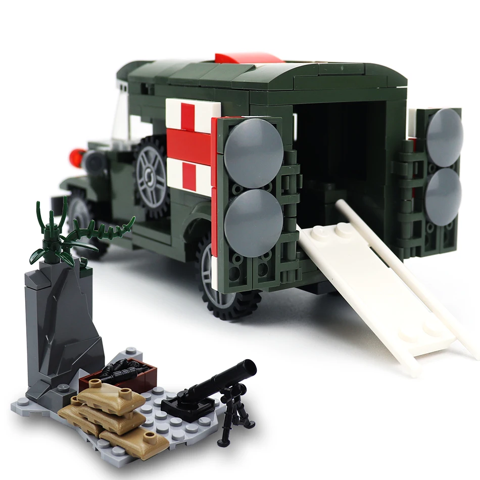 WW2 US T214 скорая помощь армейские транспортные средства строительные блоки для