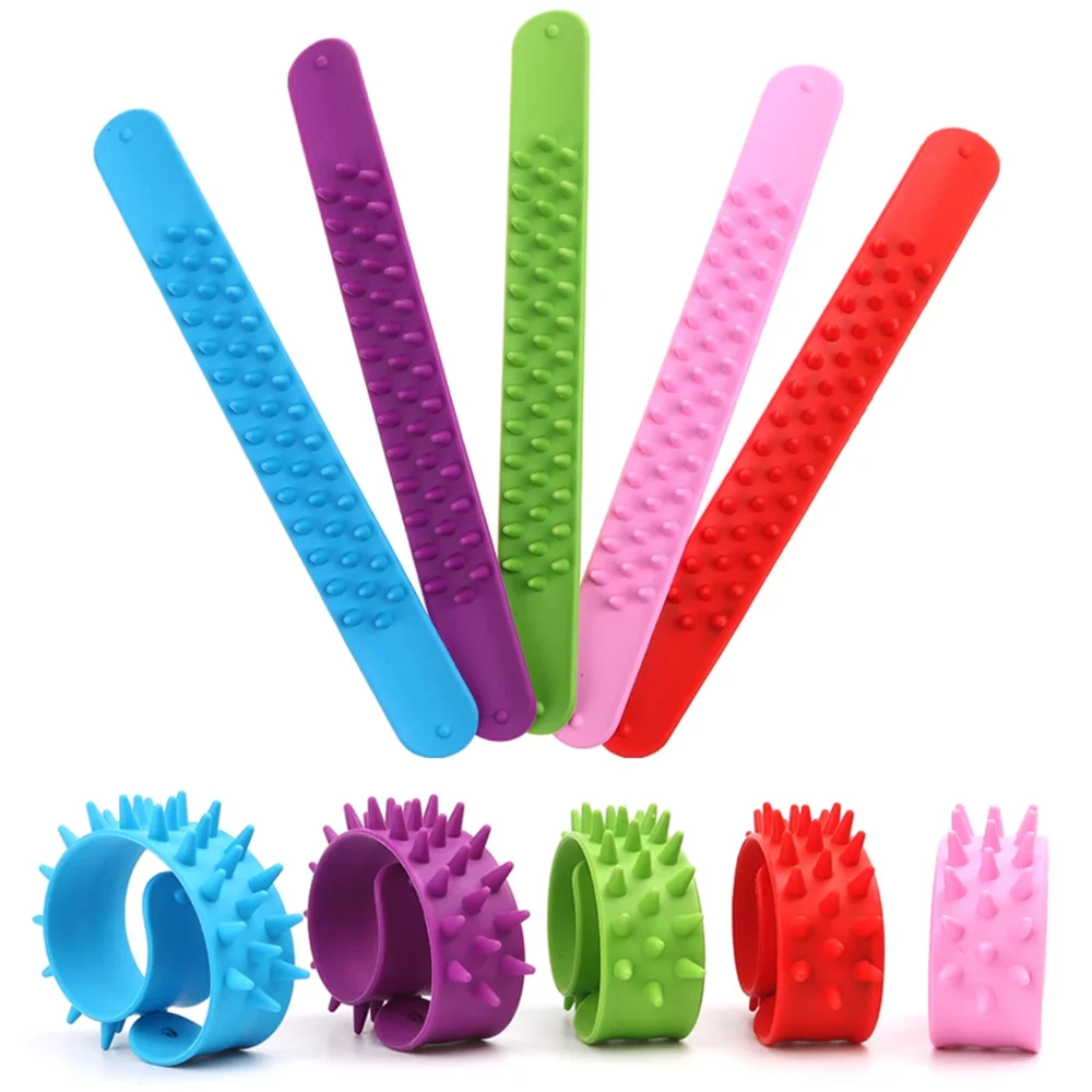 

Tapeline Bracelets School Classroom Sensory Classic Toy Antistress For Children AutismSpiky Slap Bracelet Silicone Spike Fidget