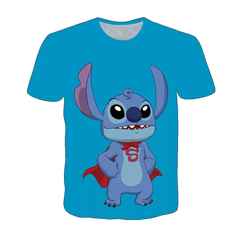 

3D Print Kid T-shirts Cartoon Stitch Graphic Boys Girls Top Casual Funny Round Neck Tee Cute Summer Toddler Children's Clothing