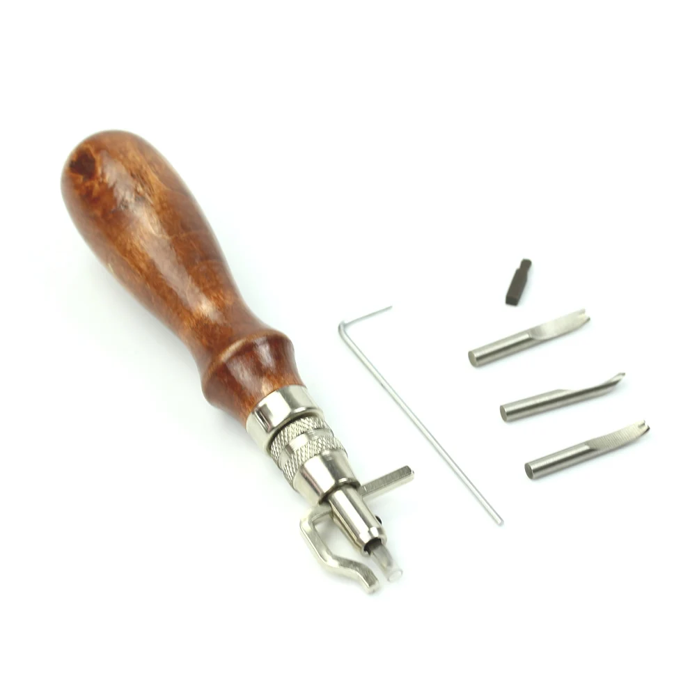 

Leather Tools 5 In 1 Adjustable Stitching DIY Leather Groover Crease Lot Set Kit QW