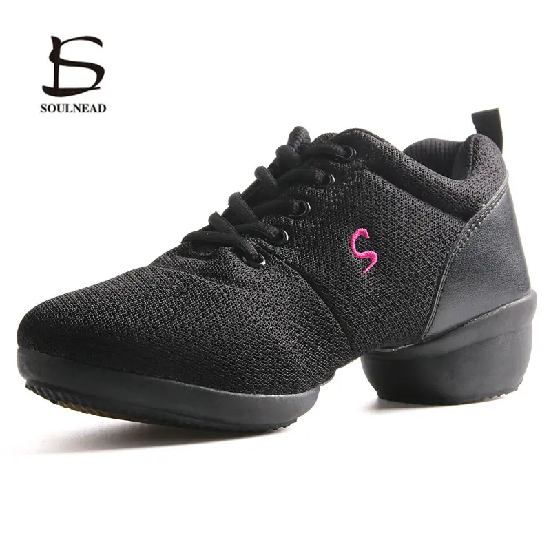 Лидер продаж женские кроссовки для джазовых современных танцев дышащая сетчатая