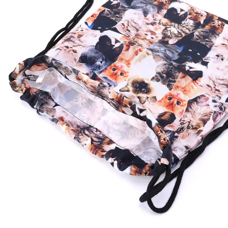 

3D Print Drawstring Backpack Cute Cats Rucksack Shoulder Bags Gym Bag 20CA