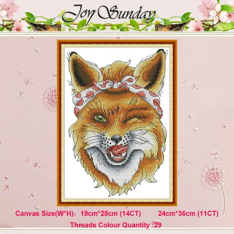 Sly Fox животные живопись Счетный 11CT 14CT наборы крестиков Сделай Сам китайские