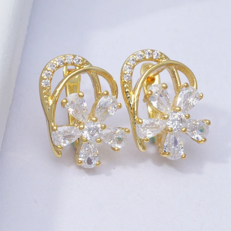 0182 Micro Pave AAA циркониевые Стразы, круглые серьги-кольца для женщин и девушек, подарок, позолоченные серьги, модные ювелирные изделия, сережки - Окраска металла: 0182