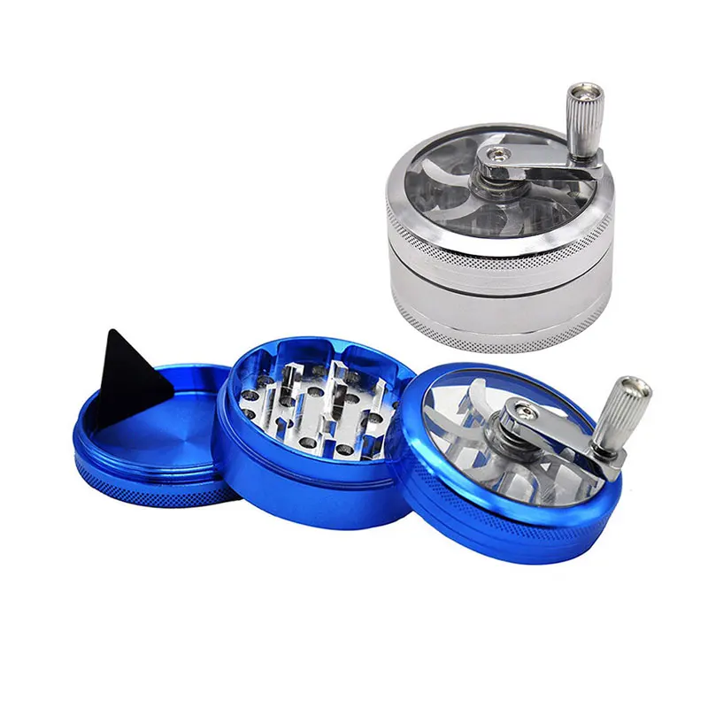 Двухслойная дробилка для курения и табака с ручным приводом оконная